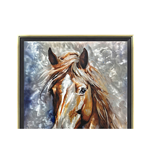 TABLEAU LE CHEVAL AVEC CADRE - Multicouleur