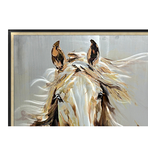 TABLEAU LE CHEVAL AVEC CADRE 100cm - Multicouleur