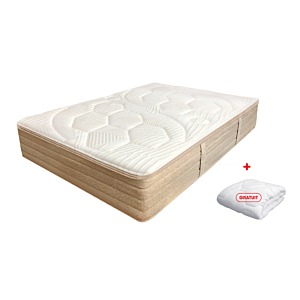 MATELAS KINEDORSAL LUXOMNIA - Beige / Blanc + Couette Gratuite