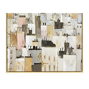 TABLEAU LA CITY HANDMADE AVEC CADRE -Multicouleur