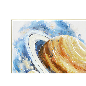 TABLEAU L'ESPACE HANDMADE AVEC CADRE - Multicouleur