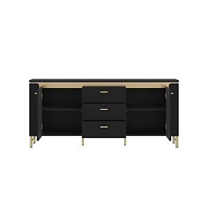 Meuble TV NORICA - Noir / Doré