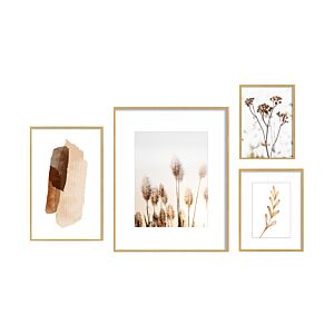 PÊLE MÊLE GALERIE EN 4 PIÈCES - DORÉ Cadres photos et Meli Melo