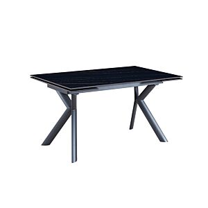 TABLE à MANGER Extensible NOMA 140-200cm - Noir Tables à manger extensible