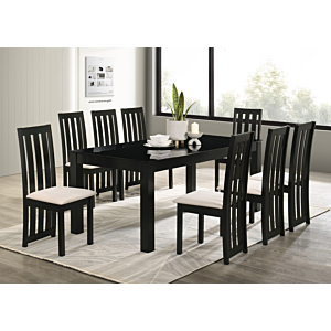 SET ROAST TABLE + 8 CHAISES - Wengé
