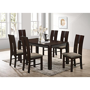 SET ROBUSTA TABLE + 6 CHAISES - Marron