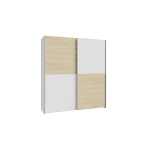 ARMOIRE SCHATTMATT Design Carreaux - Blanc / Chêne Armoires rangements