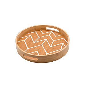 Plateau rond 30cm - Beige Naturel Art de la table