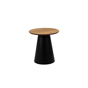 Table ronde SOLI 45x48cm - Noir / Bois Table basse