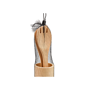 Set d'ustensile bambou noir 3 pièces + 1 support - Beige 