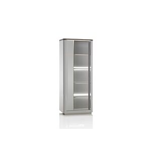 Vitrine 1 Porte PESARO - Chêne / Gris Rangement de salon
