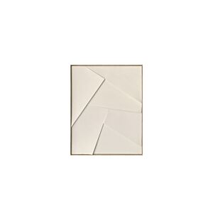 TABLEAU GEOMETRIQUE HANDMADE AVEC CADRE - BLANC Tableaux