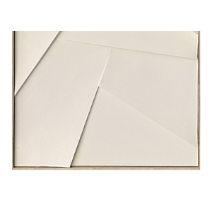 TABLEAU GEOMETRIQUE HANDMADE AVEC CADRE - BLANC 