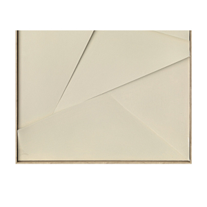TABLEAU GEOMETRIQUE HANDMADE AVEC CADRE - BLANC