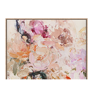 TABLEAU FLEURS HANDMADE AVEC CADRE - MULTICOULEUR