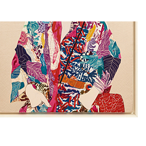 TABLEAU FEMME ASIATIQUE AVEC CADRE - MULTICOULEUR