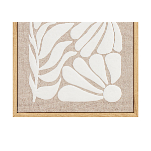 TABLEAU FLEURS AVEC CADRE - BEIGE
