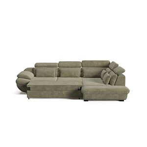 Canapé D'angle Droit INFINITY Avec Fonction Lit et Rangement - Vert