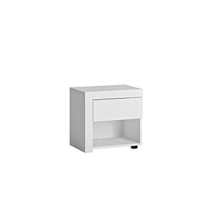TABLE DE CHEVET GAUCHE LYON 1 TIROIR Et 1 NICHE - Blanc Chevet adulte