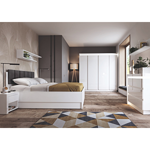 LIT COFFRE LYON 160x200cm - Blanc