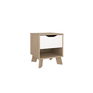 TABLE DE CHEVET IKAST - Blanc / Chêne Chevet adulte