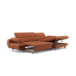 Canapé D'angle Droit LIBRA Avec fonction lit - Terracotta