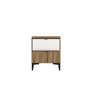 Table De Chevet RICKO - Chêne / Blanc Chevet