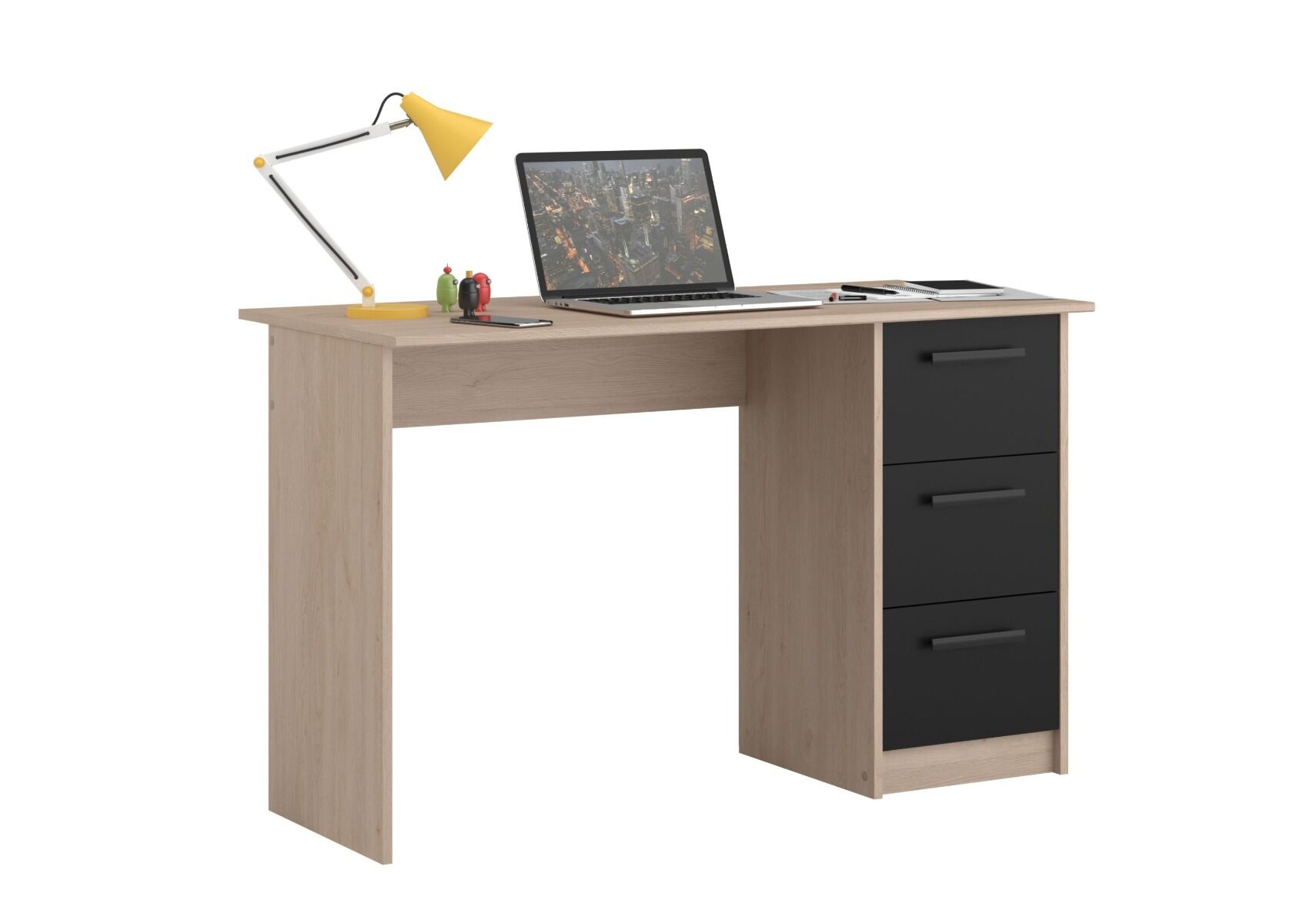 Bureau GAMER PC avec Led couleur Graphite avec porte et tiroir