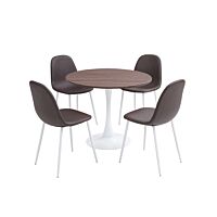 Set table + 4 Chaises GLADYS Marron
