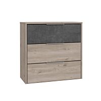 Commode ESPORAO Chêne Marron Clair et Gris