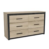 Double commode COLORADO - Chêne beige et noir