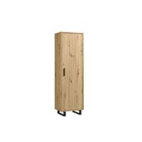 Meuble multifonctions MARACAY 1 porte - Chêne beige et noir
