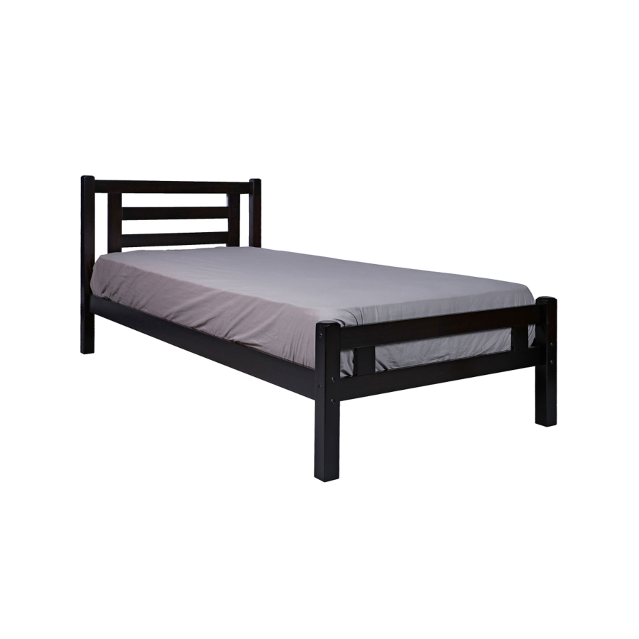 Lit COSTA Avec Sommier 90x200cm - Noir Chambre enfant