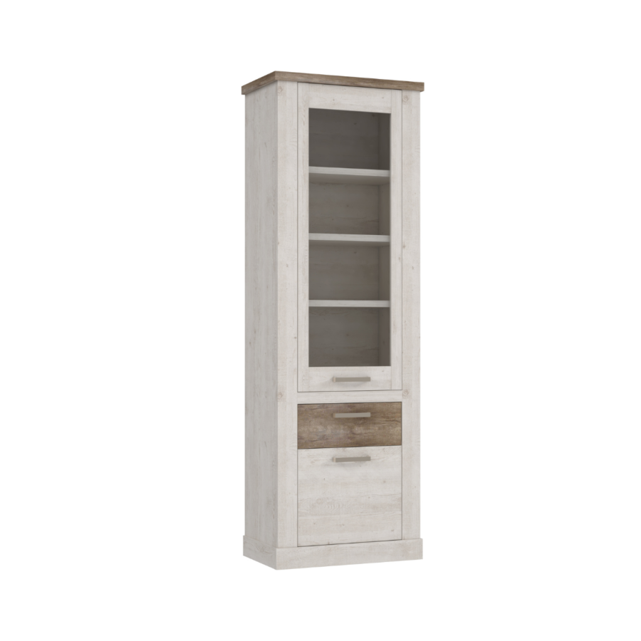 Vitrine Duro 2 Portes et 1 Tiroir – Chêne Beige Soldes été