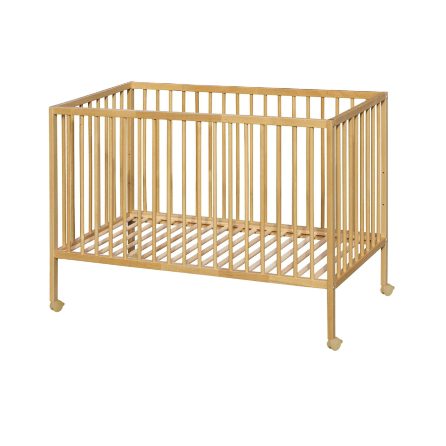 Lit Bébé JAD 60x120cm Avec Roulettes - Chêne Lits bébés