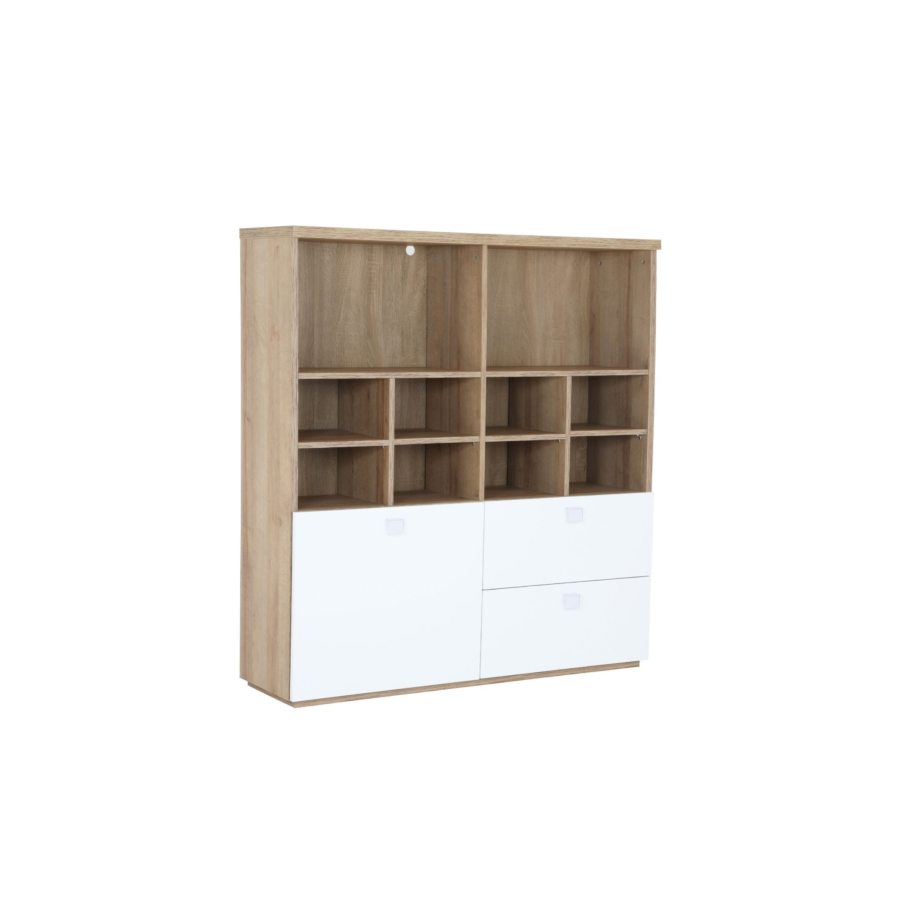Bibliothèque GLOBO - Chêne Marron / Blanc Chambre enfant