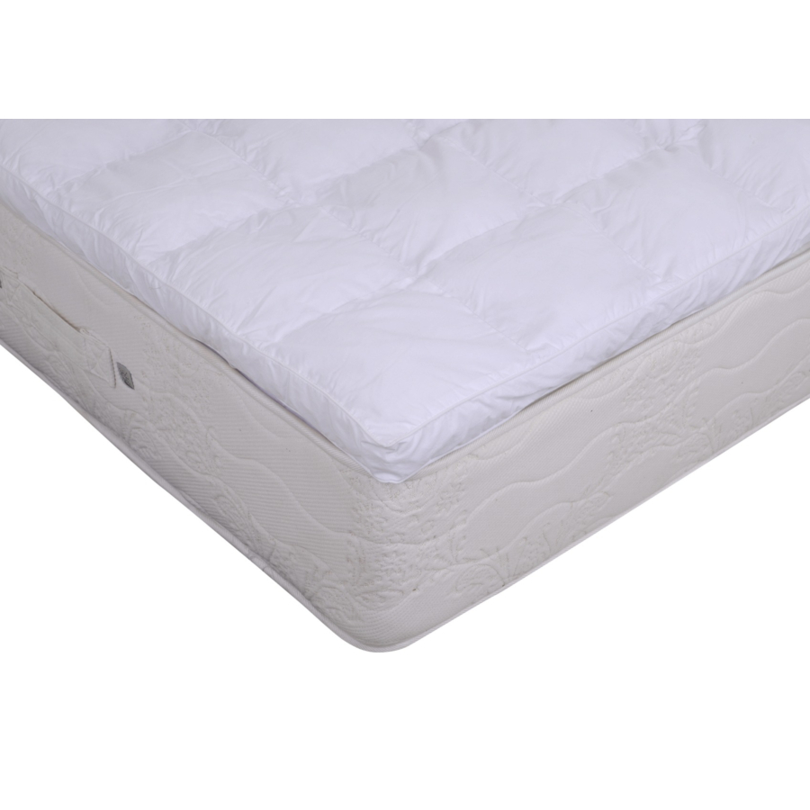 Surmatelas FMT 5 cm Coton/Flocons - Blanc Textile blanc