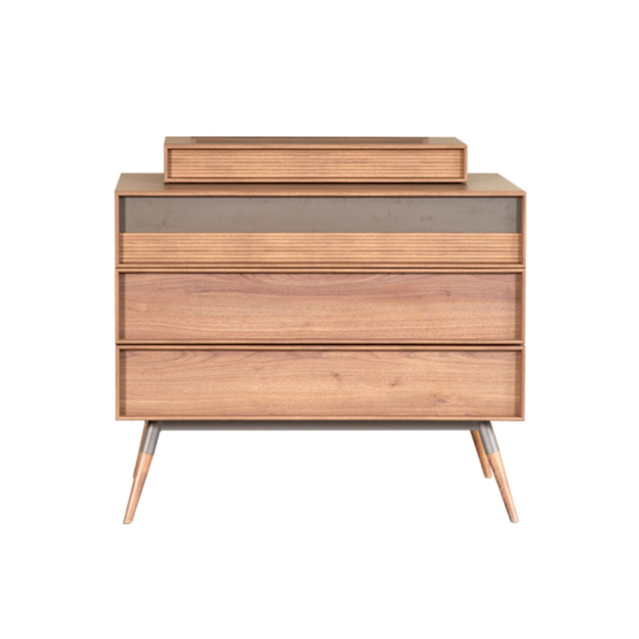 Commode FLEMENS Avec 4 Tiroirs - Beige / Gris Commodes
