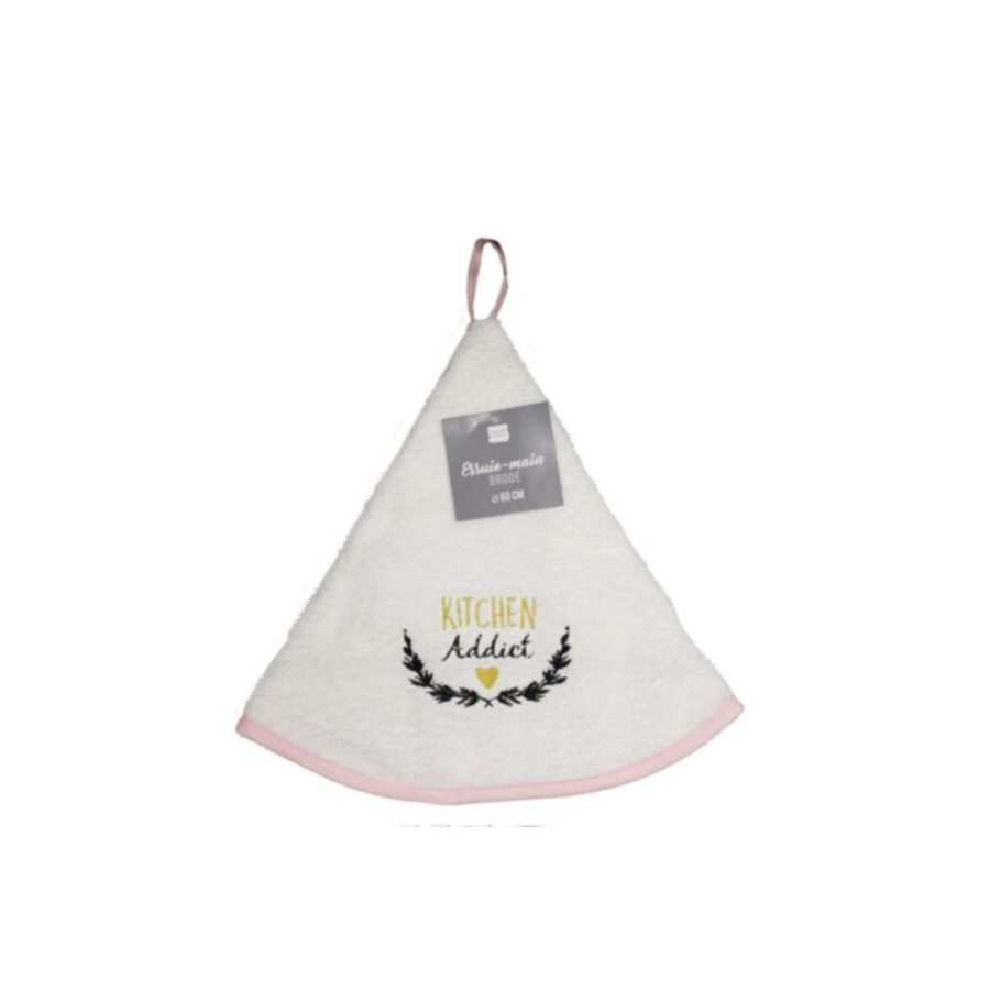 Essuie-Main Rond KITCHEN ADDICT - Rose Nappe et serviettes