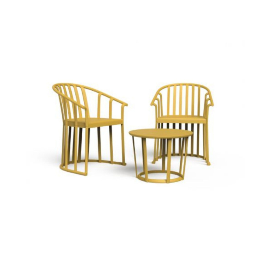 Set De Balcon RAFF Avec Fauteuils Et Table - Moutarde Soldes été vague 2