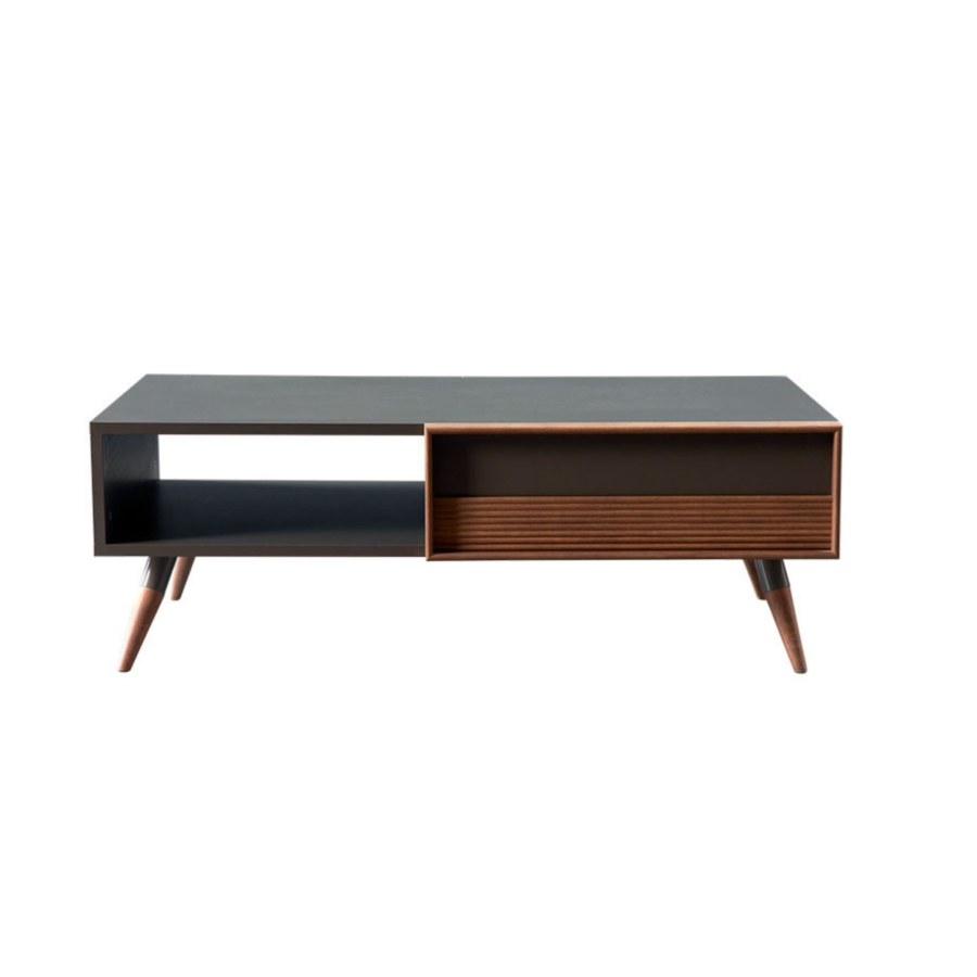 Table Basse FLEMENS - Taupe / Chêne Soldes été vague 2