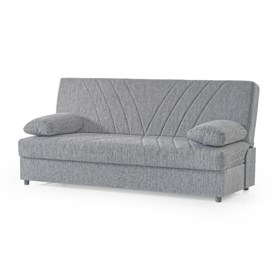 Canapé-Lit NEW FIJI + Coffre Et 2 Coussins - Gris Clair Sofa