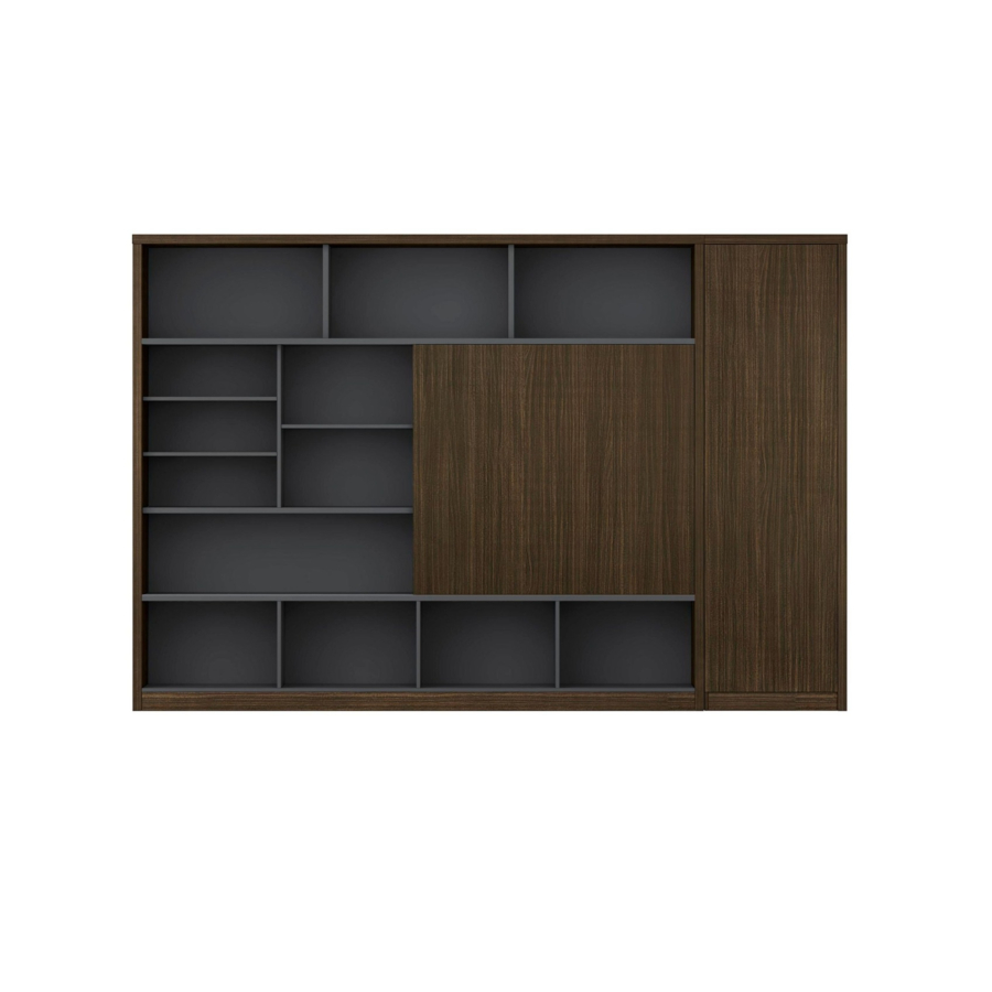 Élément De Rangement Haut LUXURY - Chêne Foncé / Gris Rangement professionnel