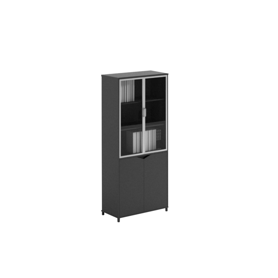 Elément De Rangement Haut SHIRAZ Avec 2 Portes - Noir Rangement professionnel
