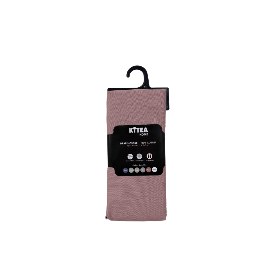 Drap Housse 160x200cm TODAY 4 - Rose Des Sables Draps