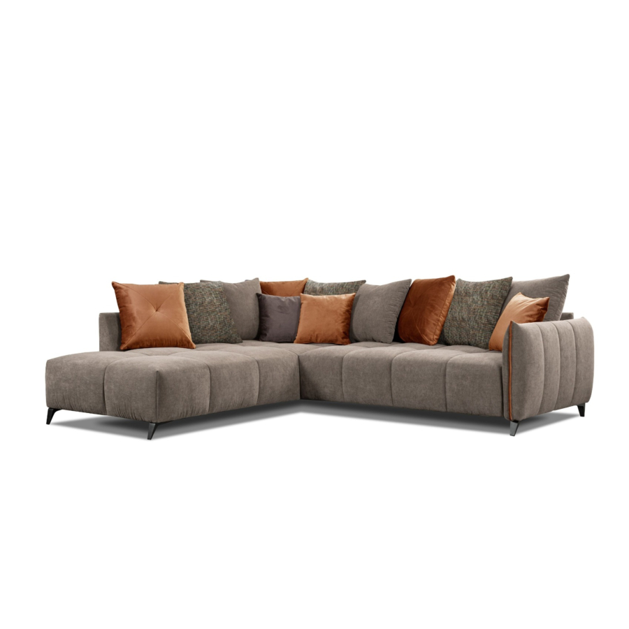 Canapé D'angle MARELLO Méridienne Gauche - Marron Sofa