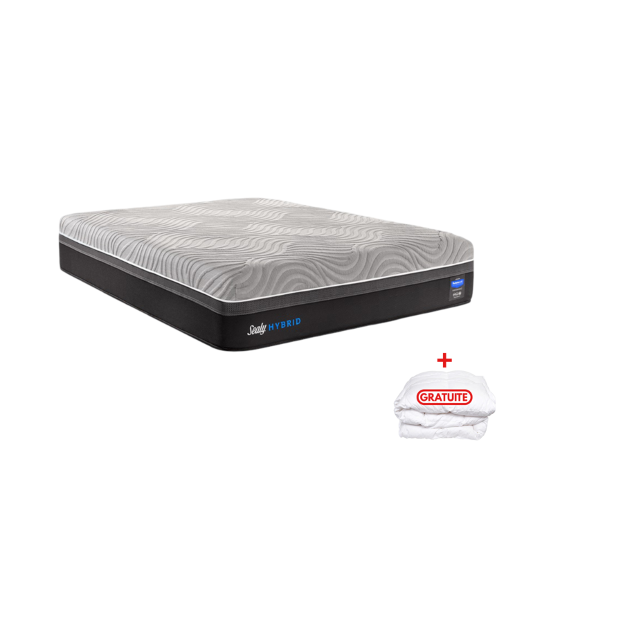 Matelas Sealy Hybrid Usa - Gris + Couette Gratuite Matelas