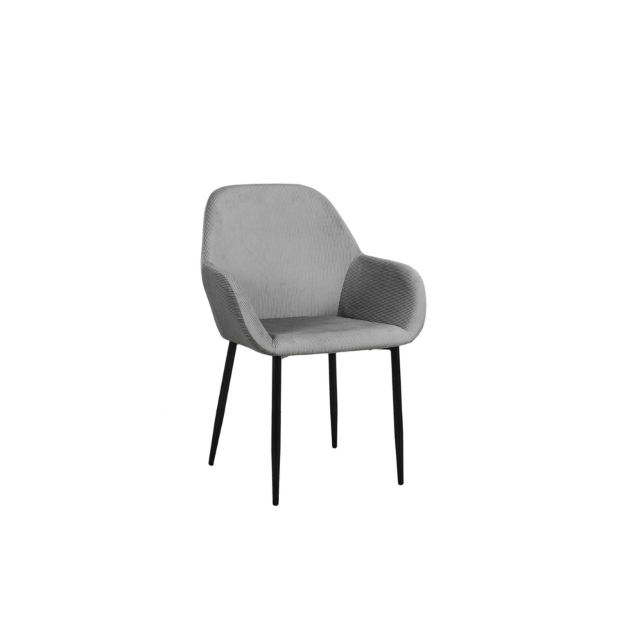 Fauteuil GIULIA En Velours Côtèle 59x44,5x84cm - Gris Foncé Fauteuil moderne