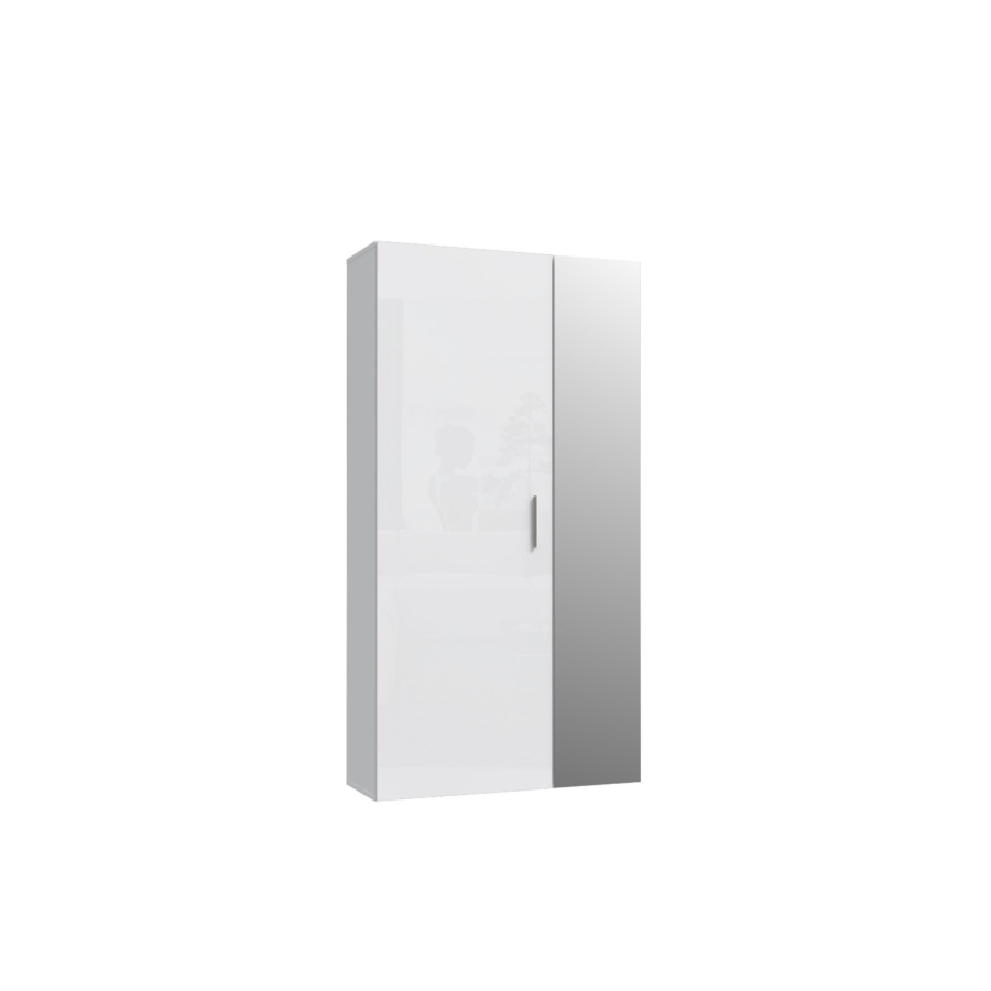 Armoire YVONNE Avec 2 Portes + Miroir - Blanc Rangements Ramadan