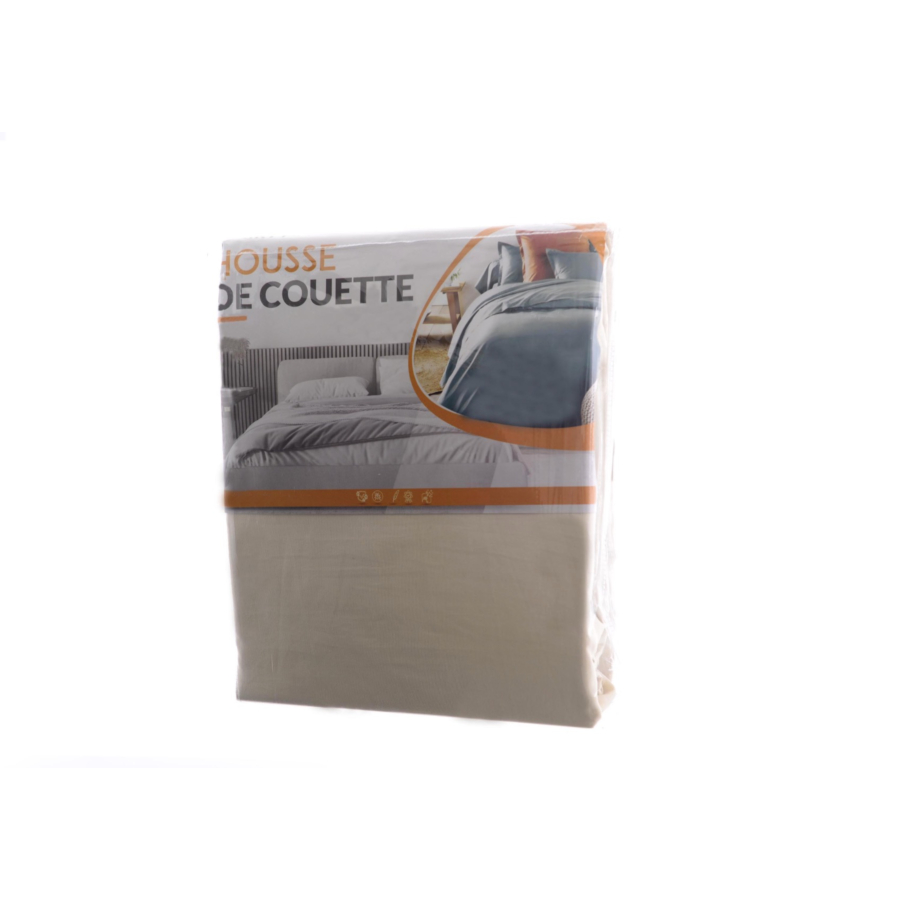 Housse De Couette Unie 160x220cm - Beige Parure de lits